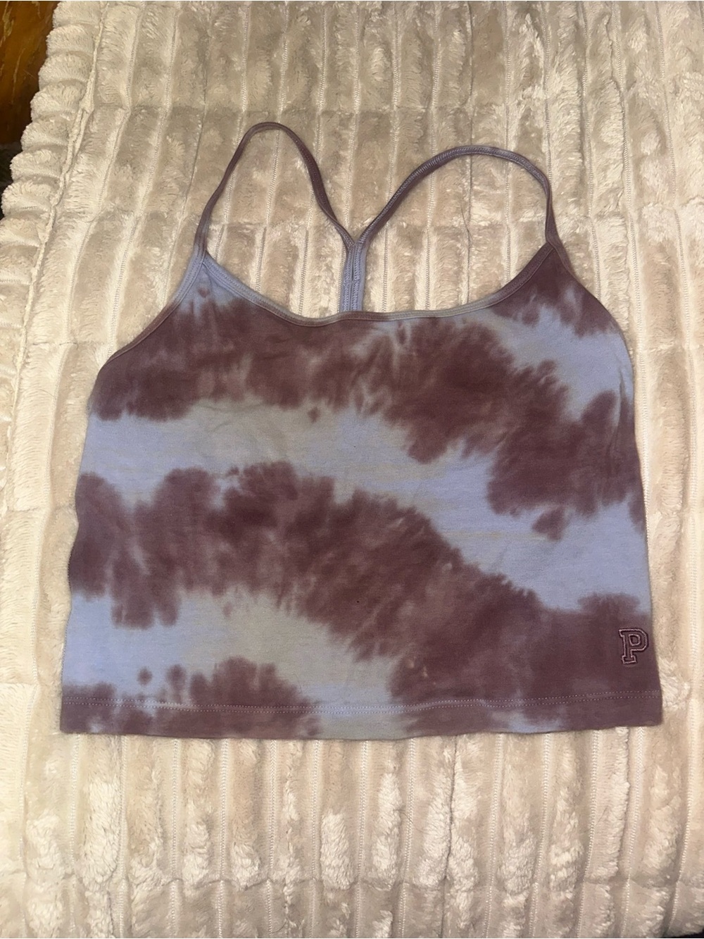 PINK Victoria's Secret Tie-Dye Racerback Camisole - Purple & Light Blue
